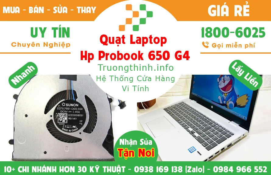 Quạt Laptop Hp probook 650 G4 Giá Rẻ | Vi Tính Trường Thịnh