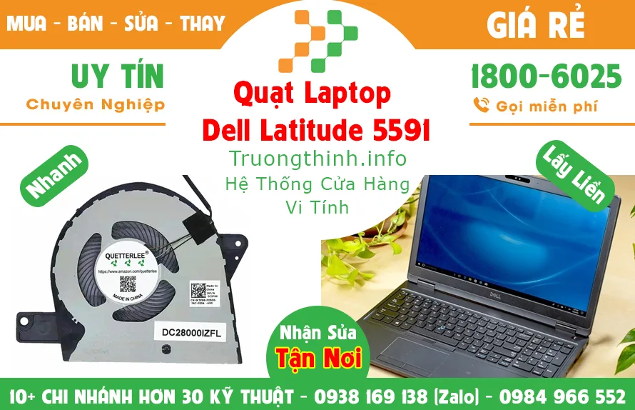 Quạt Laptop Dell Latitude 5591 Giá Rẻ | Vi Tính Trường Thịnh Quạt Laptop Dell Latitude 5591 Giá Rẻ | Vi Tính Trường Thịnh