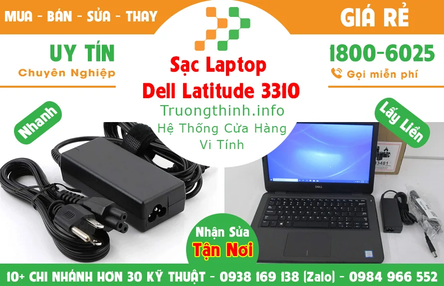 Sạc Laptop Dell Laitude 3310 Giá Rẻ - Vi Tính Trường Thịnh Sạc Laptop Dell Laitude 3310 Giá Rẻ - Vi Tính Trường Thịnh