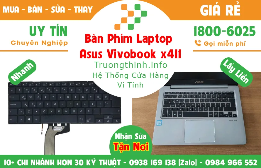 Bàn Phím Laptop Asus Vivobook X411 Giá Rẻ | Vi Tính Trường Thịnh Bàn Phím Laptop Asus Vivobook X411 Giá Rẻ | Vi Tính Trường Thịnh