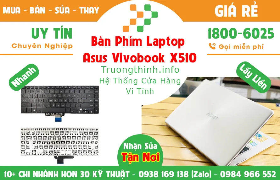 Bàn Phím Laptop Asus Vivobook X510 Giá Rẻ | Vi Tính Trường Thịnh Bàn Phím Laptop Asus Vivobook X510 Giá Rẻ | Vi Tính Trường Thịnh