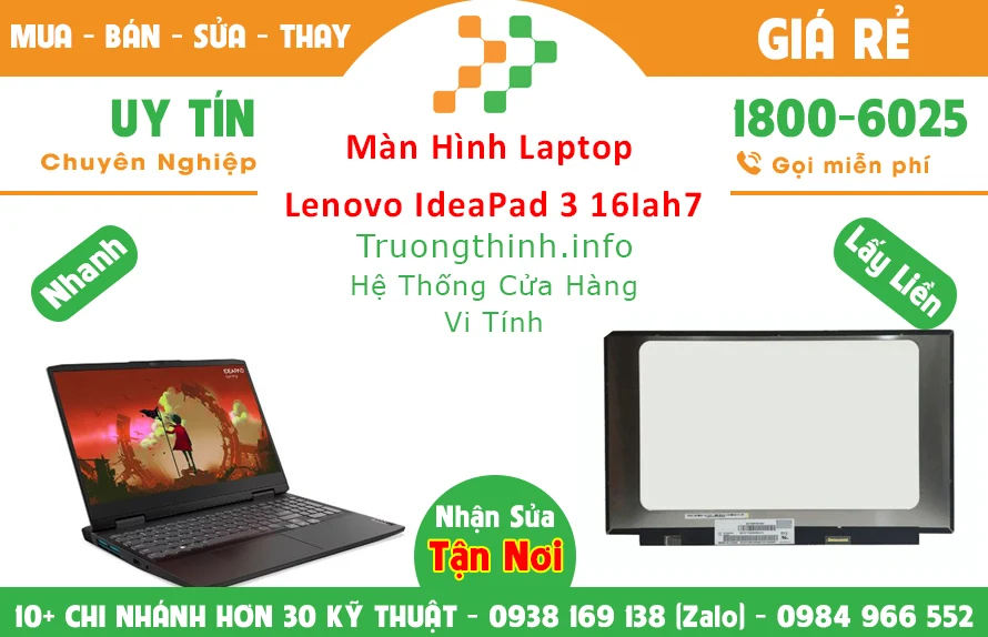 Màn Hình Laptop Lenovo Ideapad 3 16Iah7 Chính Hãng Giá Rẻ