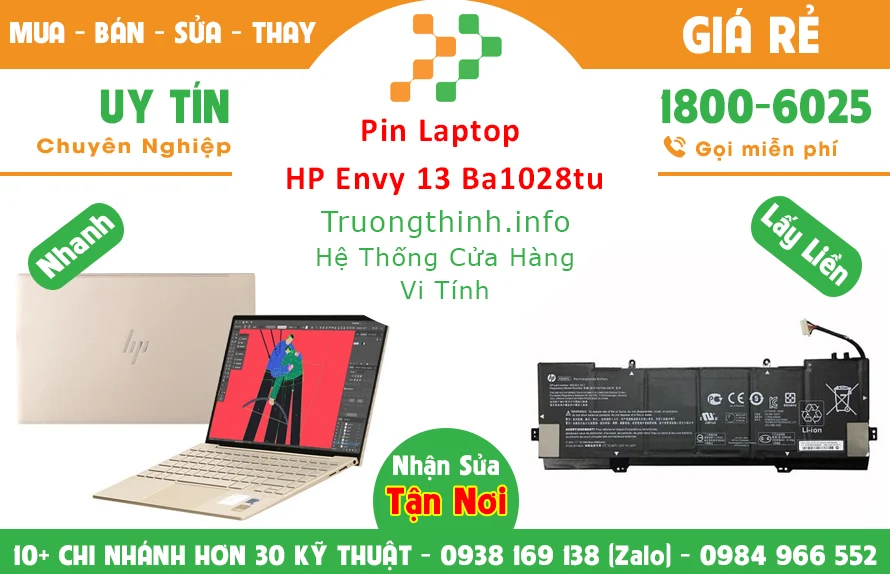 Thay Pin Laptop HP Envy 13 Ba1028tu Slim 5 Chính Hãng Giá Rẻ Thay Pin Laptop HP Envy 13 Ba1028tu Slim 5 Chính Hãng Giá Rẻ