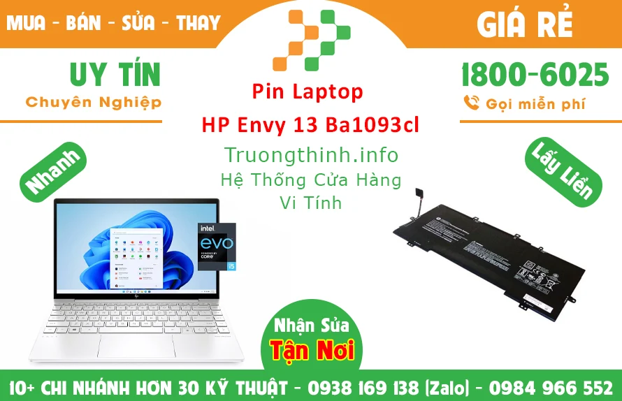 Thay Pin Laptop HP Envy 13 Ba1093cl Slim 5 Chính Hãng Giá Rẻ Thay Pin Laptop HP Envy 13 Ba1093cl Slim 5 Chính Hãng Giá Rẻ