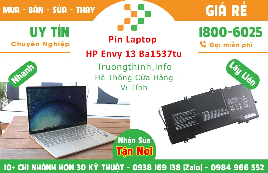 Thay Pin Laptop HP Envy 13 Ba1537tu Slim 5 Chính Hãng Giá Rẻ