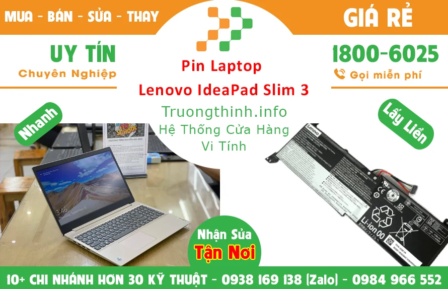 Thay Pin Laptop Lenovo Ideapad 3 Slim 3 Chính Hãng Giá Rẻ