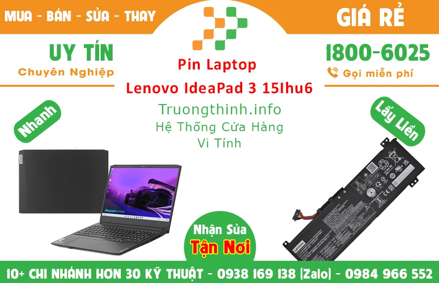 Thay Pin Laptop Lenovo Ideapad 3 15Ihu6 Chính Hãng Giá Rẻ