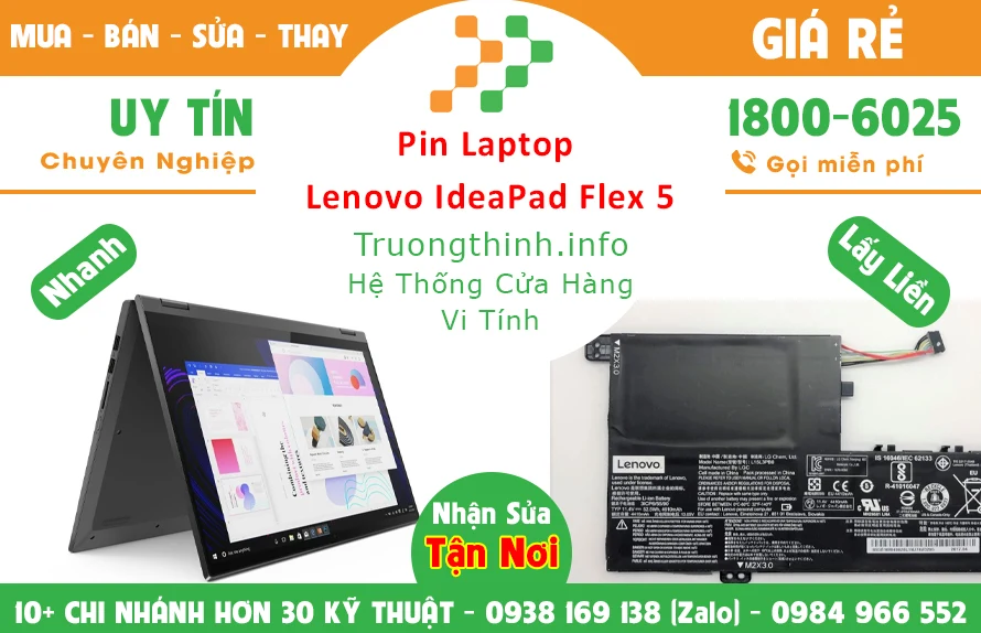 Thay Pin Laptop Lenovo Ideapad Flex 5 Chính Hãng Giá Rẻ