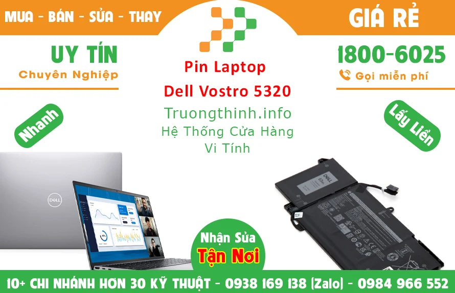 Thay Pin Laptop Dell Vostro 5320 Slim 5 Chính Hãng Giá Rẻ