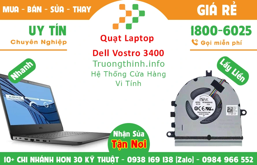 Thay Quạt Laptop Dell Vostro 3400 Thay Quạt Laptop Dell Vostro 3400