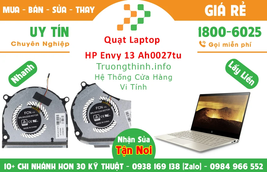 Thay Quạt Laptop HP Envy 13 Ah0027tu