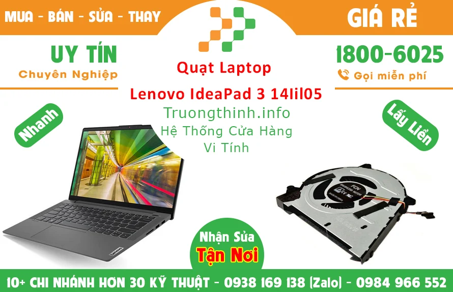 Thay Quạt Laptop Lenovo Ideapad 3 14Iil05