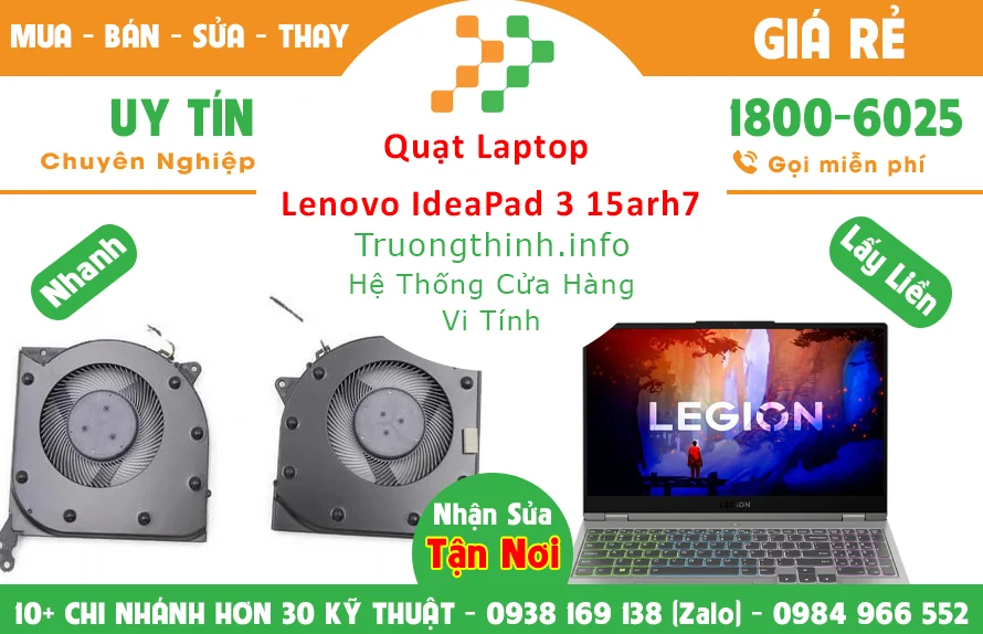 Thay Quạt Laptop Lenovo Ideapad 3 15Arh7