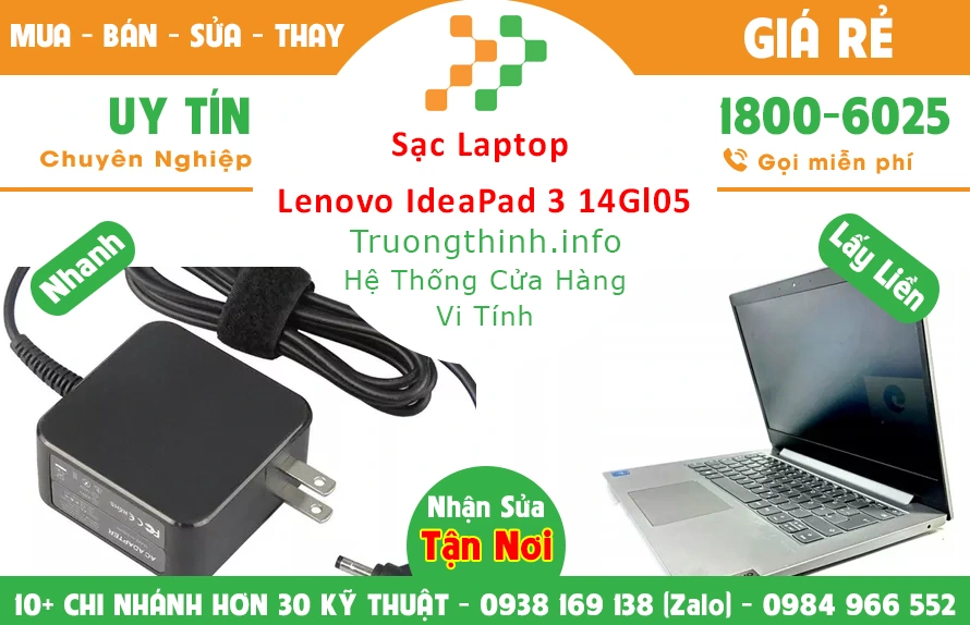 Sạc Laptop Lenovo Ideapad 3 14Gl05 Chính Hãng Giá Rẻ