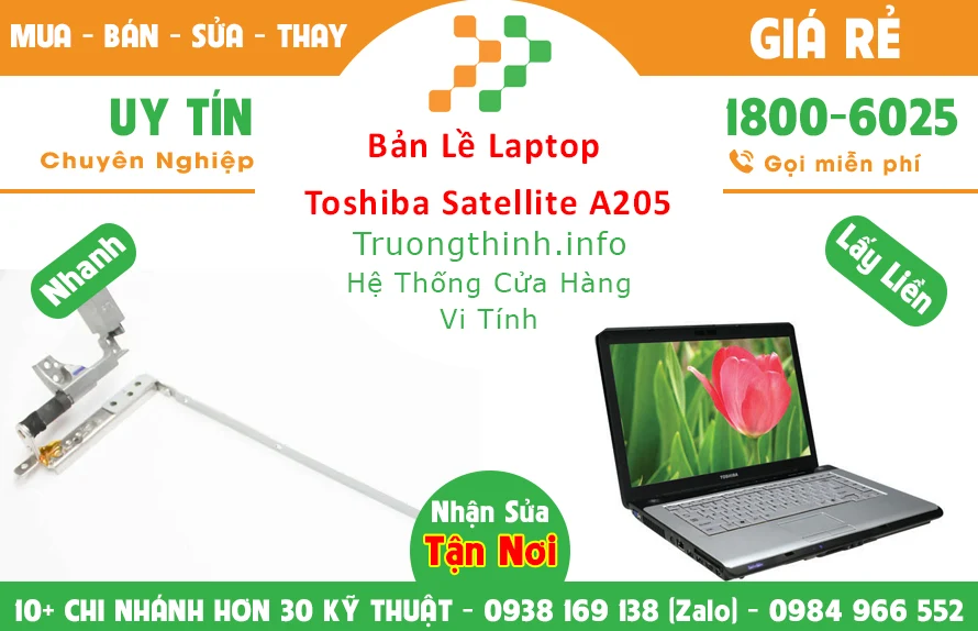 Sửa Bản lề Laptop Toshiba Satellite A205 TPHCM