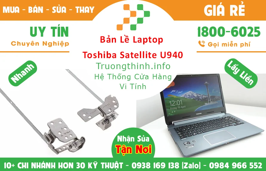 Sửa Bản lề Laptop Toshiba Satellite U940 TPHCM