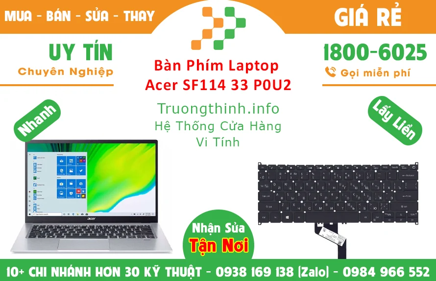 Thay Bàn Phím Laptop Acer Swift 1 SF114 33 P0U2 Chính Hãng Giá Rẻ