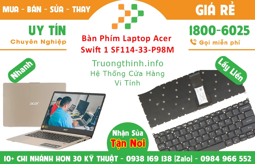 Thay Bàn Phím Laptop Acer Swift 1 SF114-33-P98M Chính Hãng Giá Rẻ