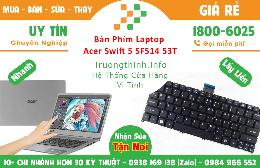 Thay Bàn Phím Laptop Acer Swift 5 SF514 53T Chính Hãng Giá Rẻ