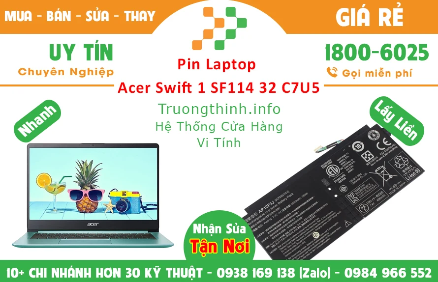 Thay Pin Laptop Acer Swift 1 Sf114 32 C7U5 Slim 5 Chính Hãng Giá Rẻ Thay Pin Laptop Acer Swift 1 Sf114 32 C7U5