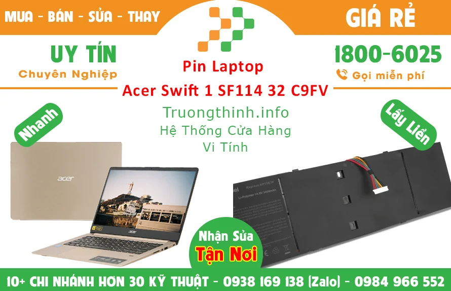 Thay Pin Laptop Acer Swift 1 Sf114 32 C9FV