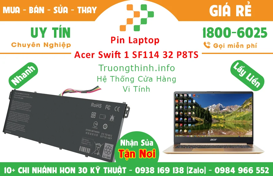 Thay Pin Laptop Acer Swift 1 Sf114 32 P8TS