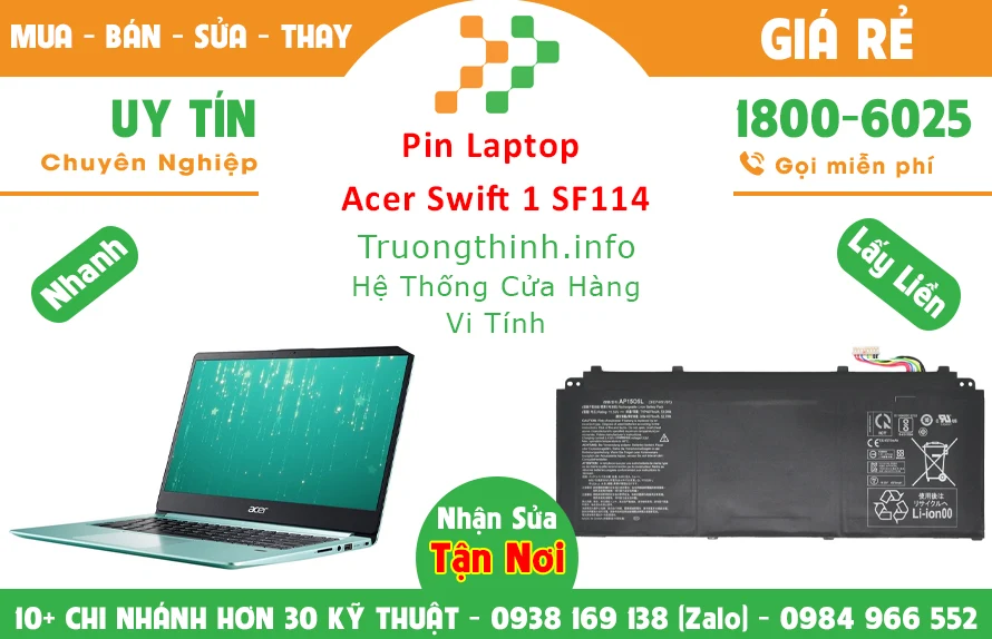 Thay Pin Laptop Acer Swift 1 Sf114 Slim 5 Chính Hãng Giá Rẻ Thay Pin Laptop Acer Swift 1 Sf114