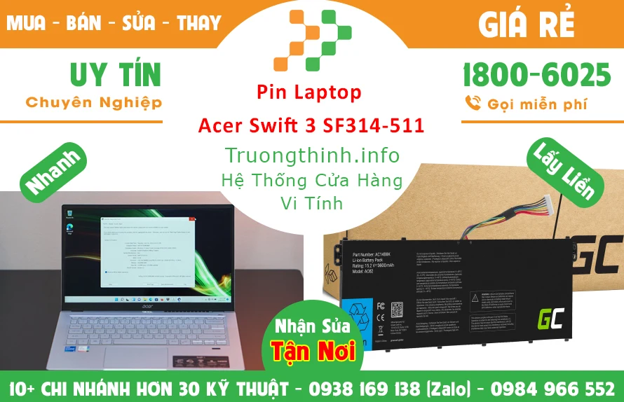 Thay Pin Laptop Acer Swift 3 SF314-511