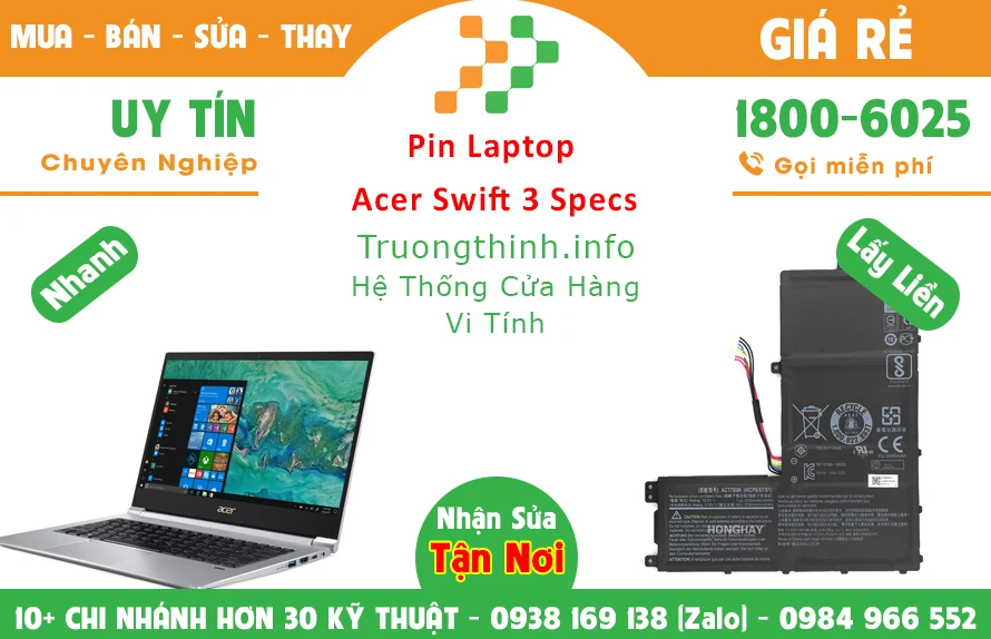 Thay Pin Laptop Acer Swift 3 Specs Slim 5 Chính Hãng Giá Rẻ Thay Pin Laptop Acer Swift 3 Specs