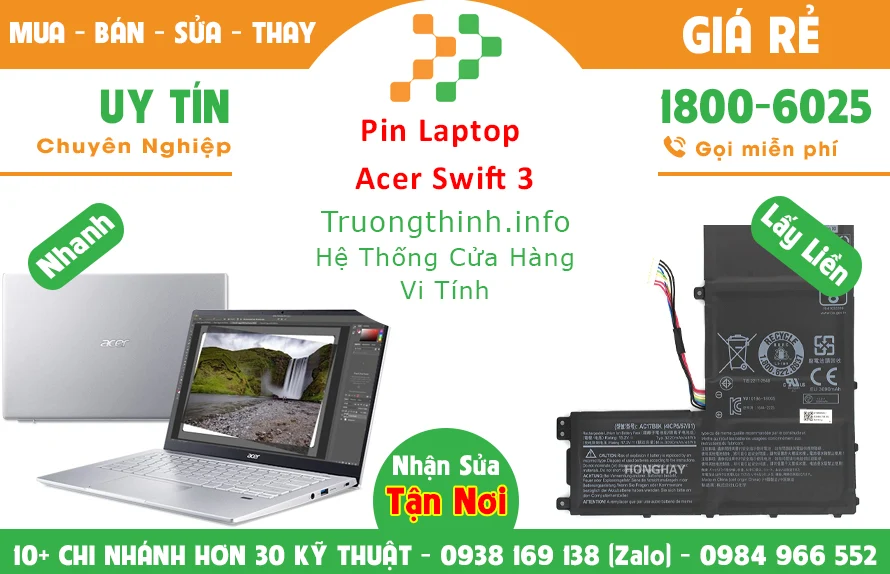 Thay Pin Laptop Acer Swift 3 Slim 5 Chính Hãng Giá Rẻ Thay Pin Laptop Acer Swift 3