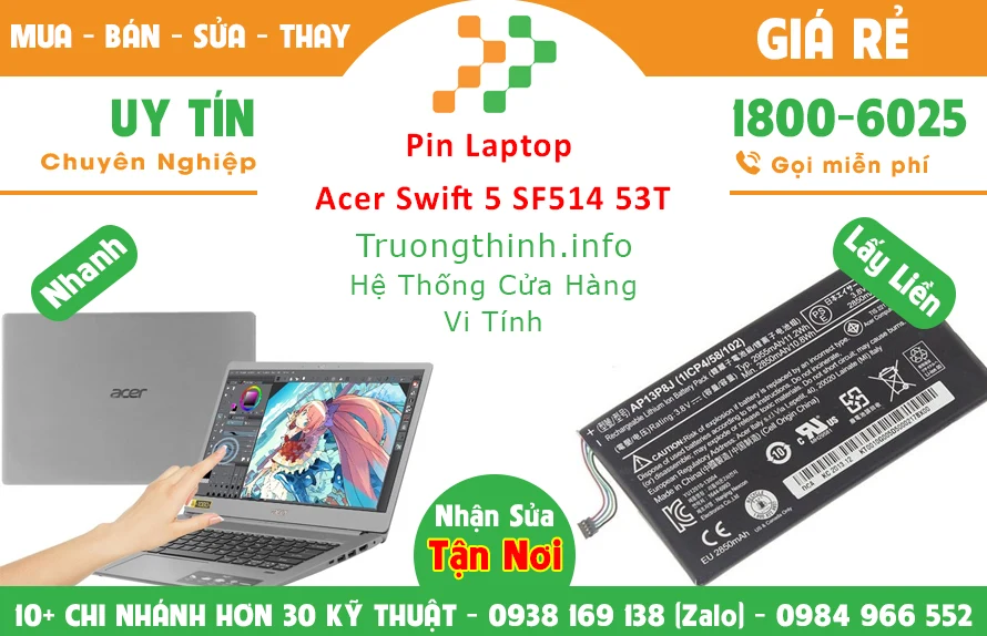 Thay Pin Laptop Acer Swift 5 SF514 53T