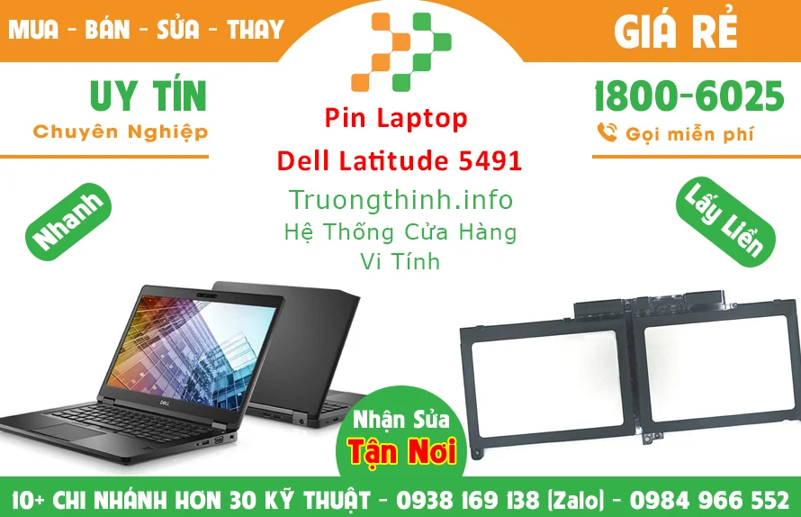 Thay Pin Laptop Dell Latitude 5491 Chính Hãng Giá Rẻ