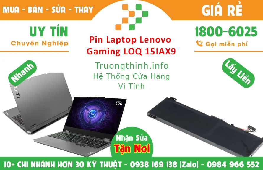 Thay Pin Laptop Lenovo LOQ 15IAX9 Chính Hãng Giá Rẻ