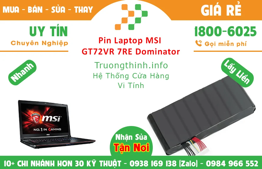 Thay Pin Laptop Msi GT72VR 7RE Dominator