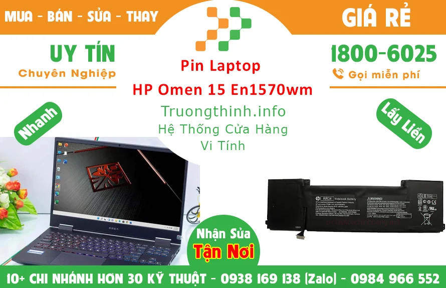 Thay Pin Laptop HP Omen 15 En1570wm Chính Hãng Giá Rẻ