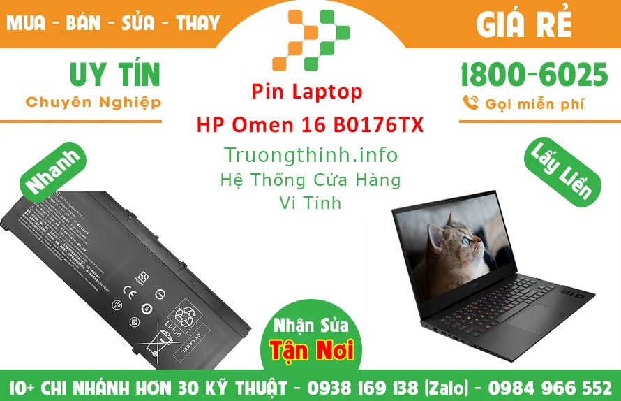 Thay Pin Laptop HP Omen 16 B0176TX Chính Hãng Giá Rẻ