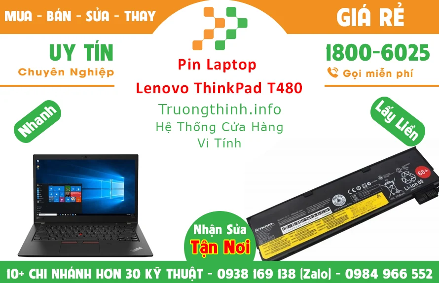 Thay Pin Laptop Lenovo ThinkPad T480 Chính Hãng Giá Rẻ