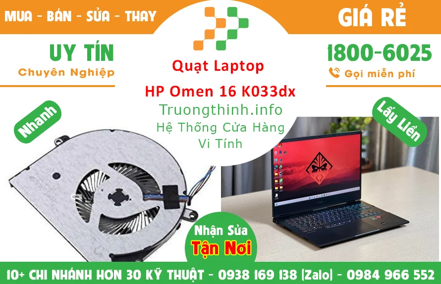 Quạt Laptop HP Omen 16 K0033dx Chính Hãng