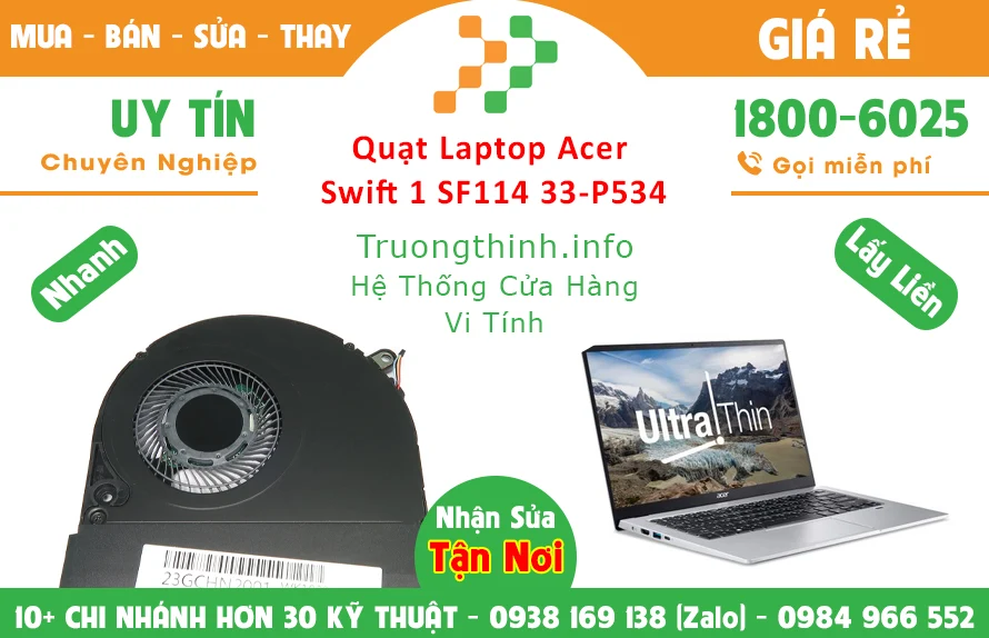 Thay Quạt Laptop Acer Swift 1 SF114 33-P534