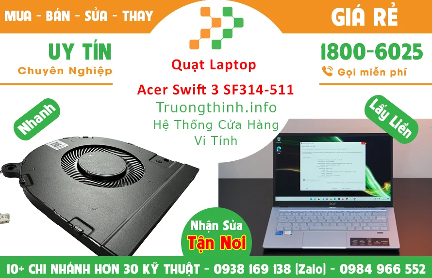 Thay Quạt Laptop Acer Swift 3 SF314-511