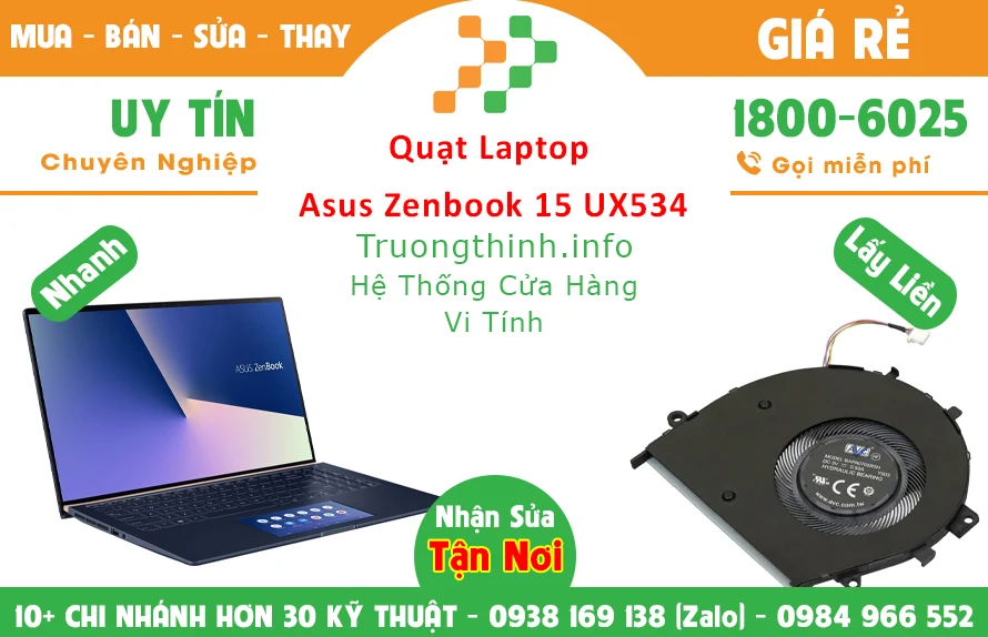 Quạt Laptop Asus Zenbook 15 UX534 Chính Hãng Giá Rẻ