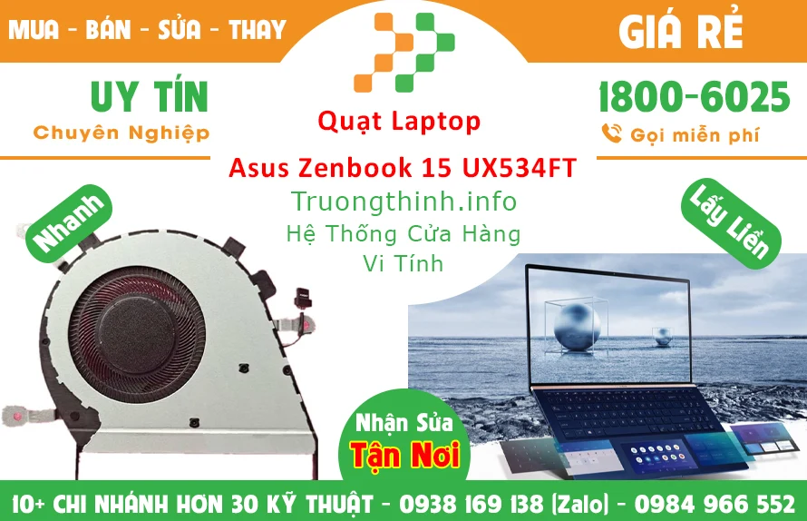 Quạt Laptop Asus Zenbook 15 UX534FT Chính Hãng Giá Rẻ