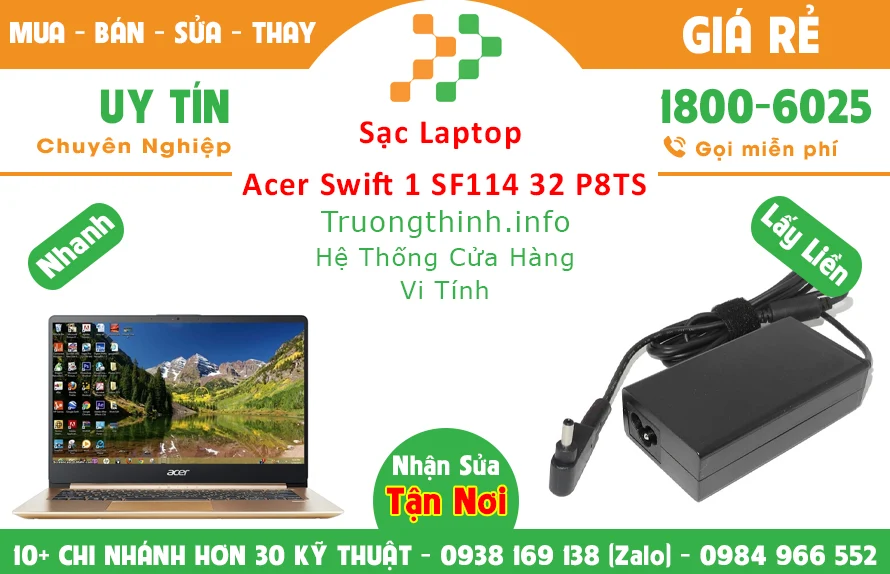 Sạc Laptop Acer Swift 1 Sf114 32 P8TS Chính Hãng Giá Rẻ