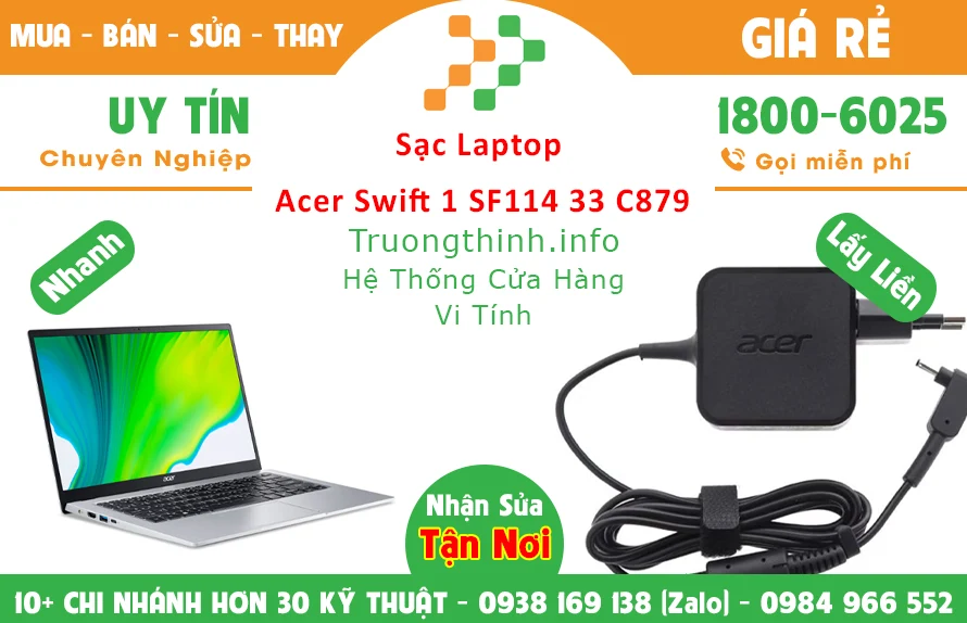 Sạc Laptop Acer Swift 1 SF114 33 C879 Chính Hãng Giá Rẻ Sạc Laptop Acer Swift 1 SF114 33 C879 Chính Hãng Giá Rẻ