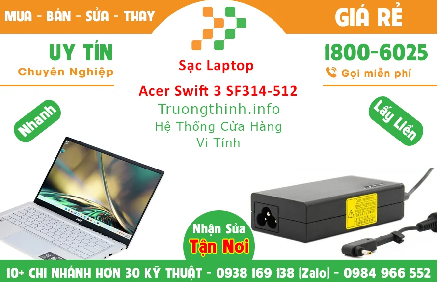 Sạc Laptop Acer Swift 3 SF314-512 Chính Hãng Giá Rẻ