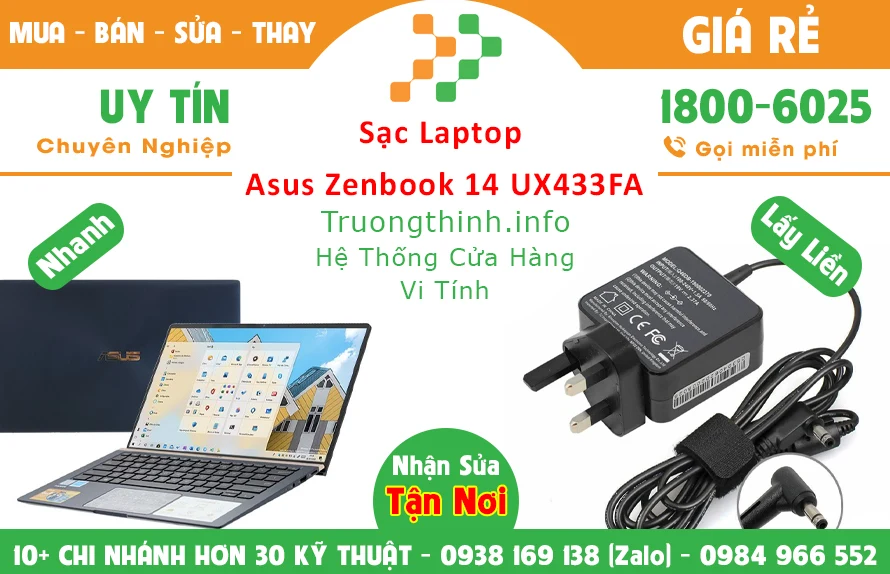 Sạc Laptop Asus Zenbook 14 UX433FA Chính hãng Sạc Laptop Asus Zenbook 14 UX433FA Chính hãng