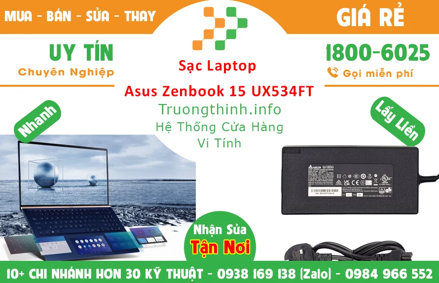 Sạc Laptop Asus Zenbook 15 UX534FT Chính hãng Sạc Laptop Asus Zenbook 15 UX534FT Chính hãng