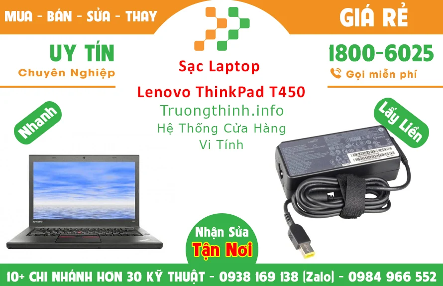 Sạc Laptop Lenovo ThinkPad T450 Chính Hãng Giá Rẻ