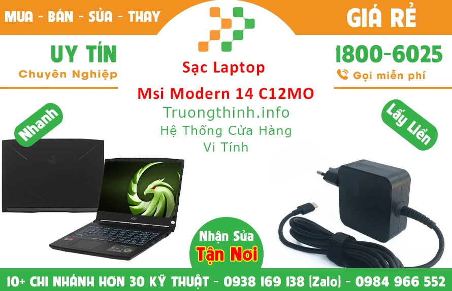 Sạc Laptop Msi Modern 14 C12MO Chính Hãng Giá Rẻ Sạc Laptop Msi Modern 14 C12MO Chính Hãng Giá Rẻ