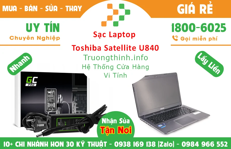 Sạc Laptop Toshiba Satellite U840 Chính hãng Sạc Laptop Toshiba Satellite U840 Chính hãng